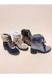 Fur Laced Up Booties