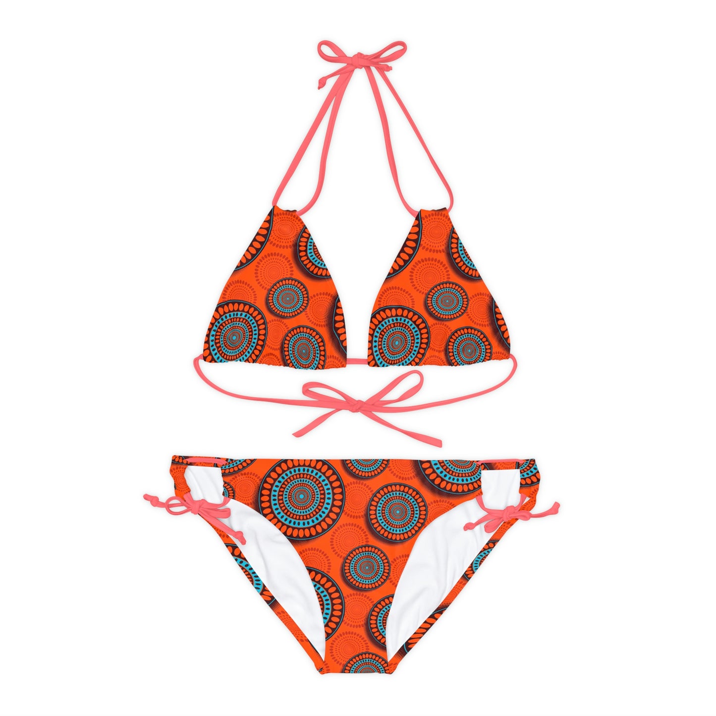 African Bold Print Strappy Bikini Set