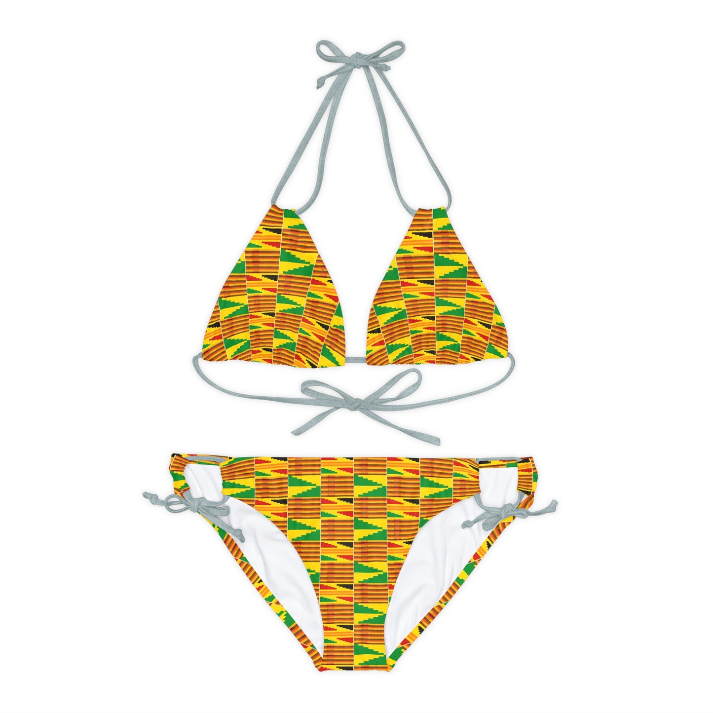 Kente Print Strappy Bikini Set