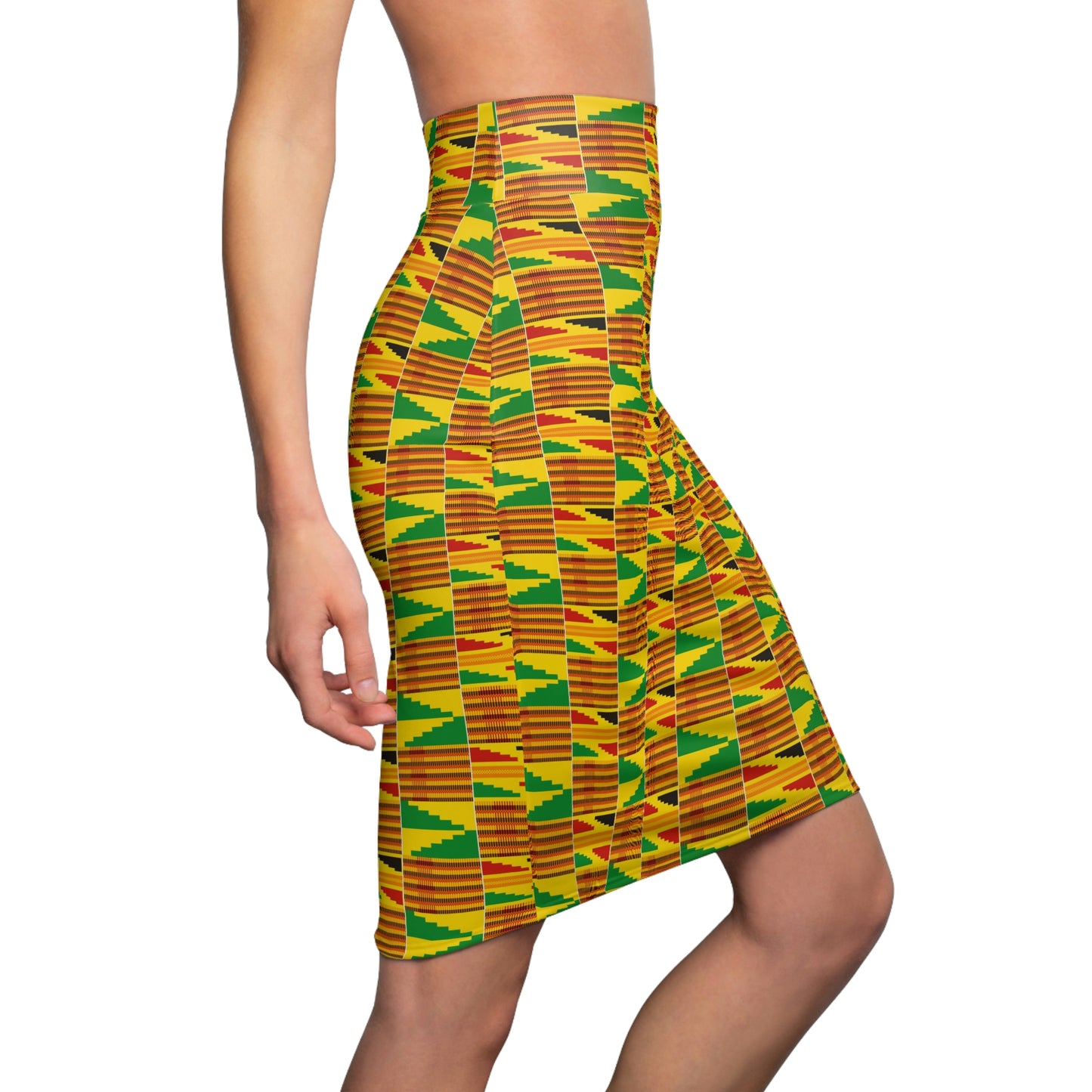 Kente African Print Pencil Skirt