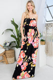 Plus Size Black Floral Maxi Dress