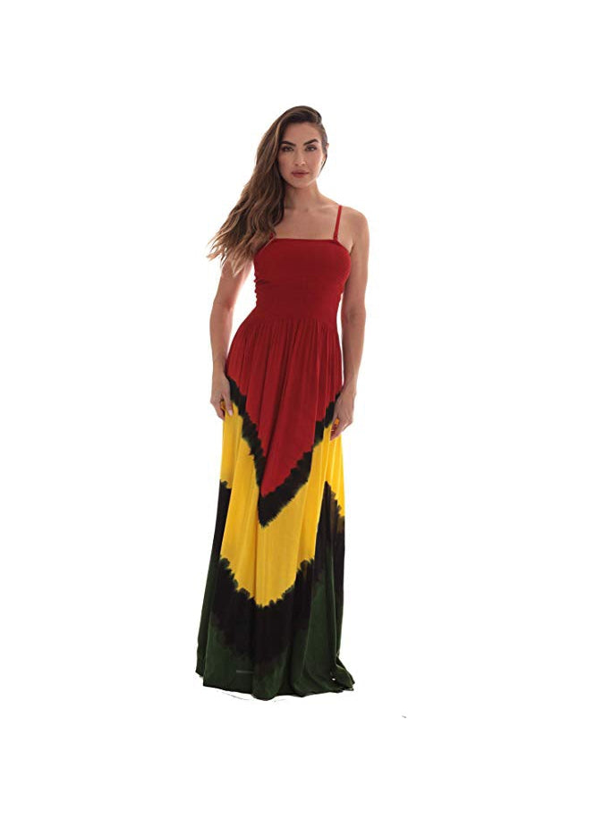 rasta chic summer maxi slit dress
