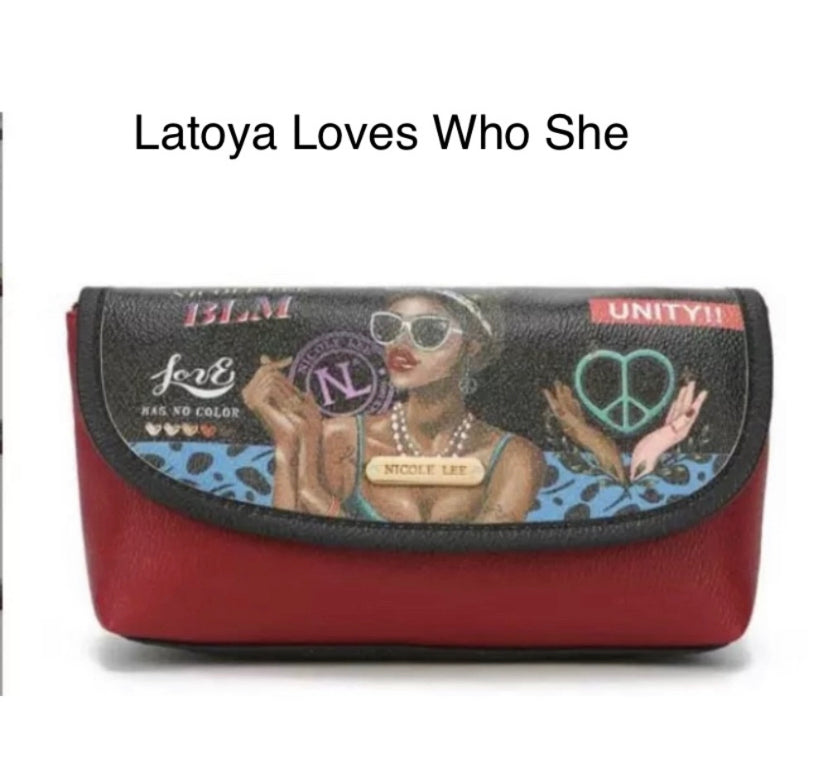 nicole lee usa cosmetic brush pouch