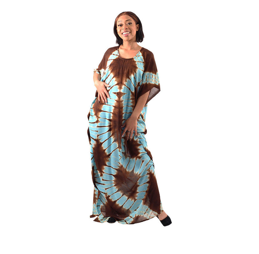 batik tie-dye kaftan maxi