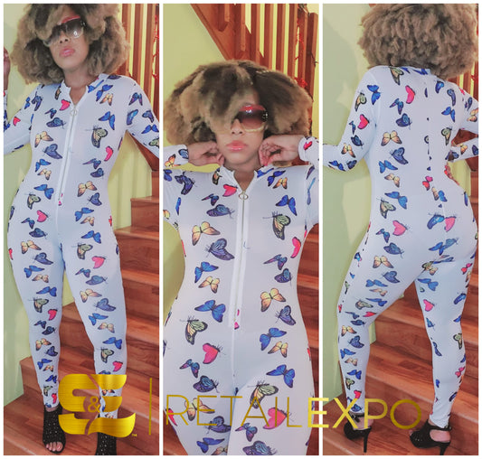 Butterfly Print Jumpsuit