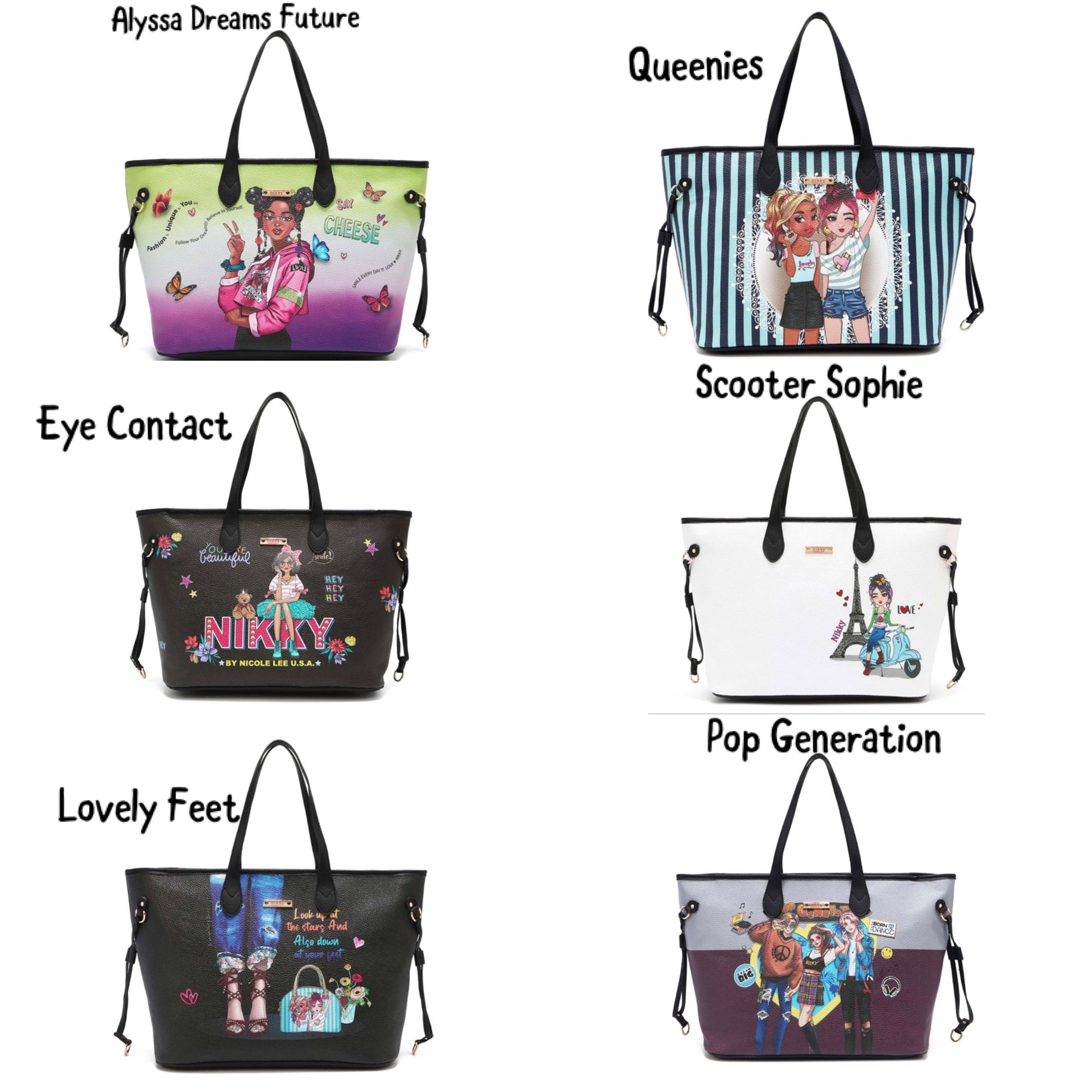 nicole lee “nikky” large shopper bags (nk12200)