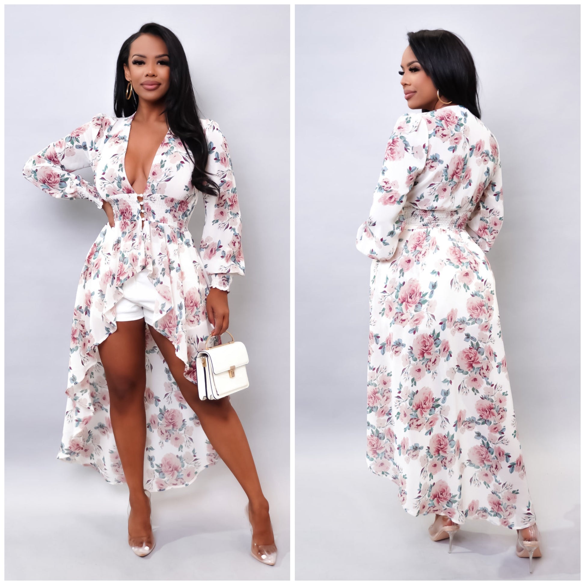 blush & white high low top