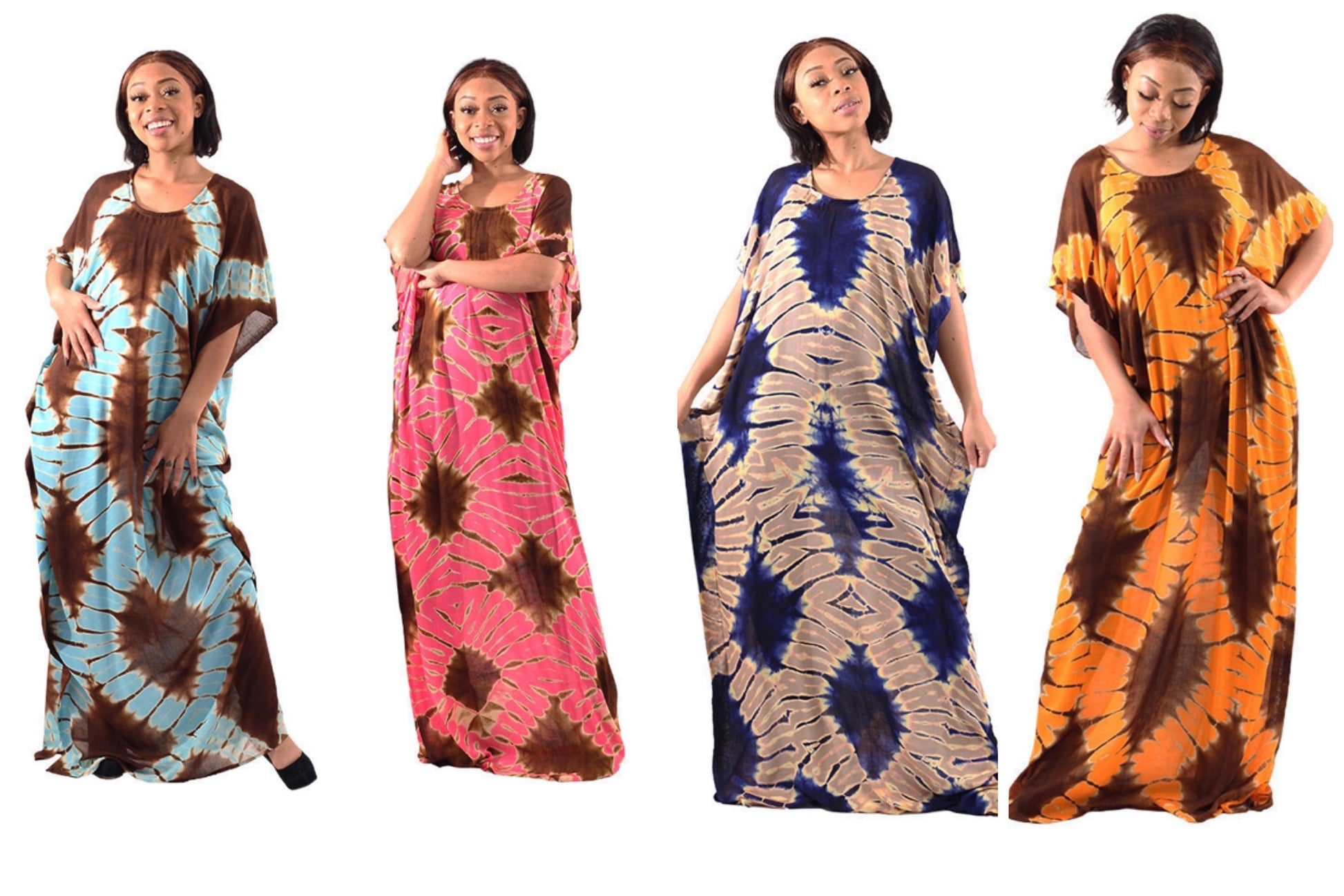 batik tie-dye kaftan maxi