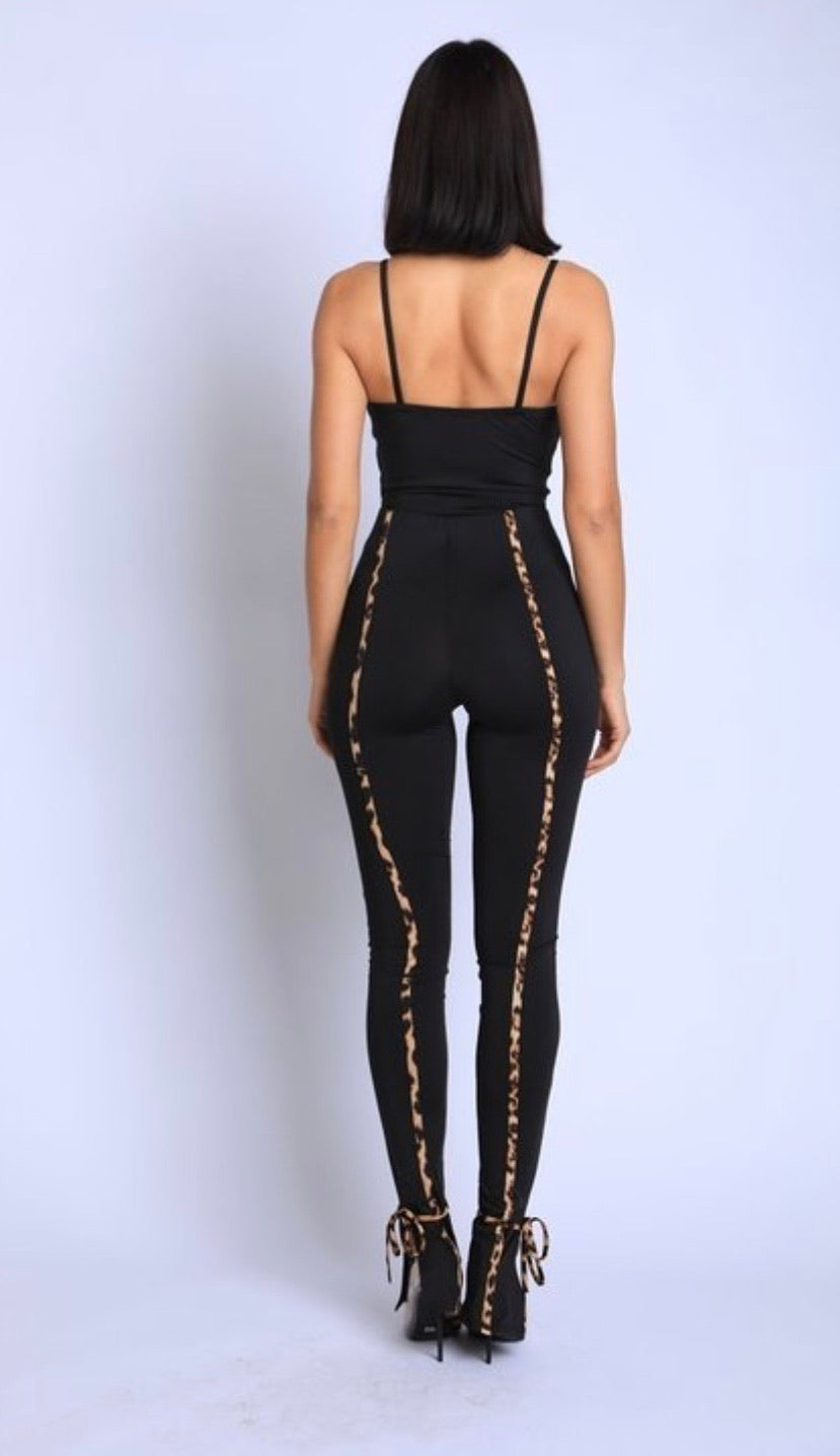 leopard print bodysuit & leggings set