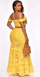 vacation yellow mellow mermaid tail skirt set