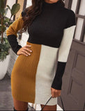 colorblock sweater dress