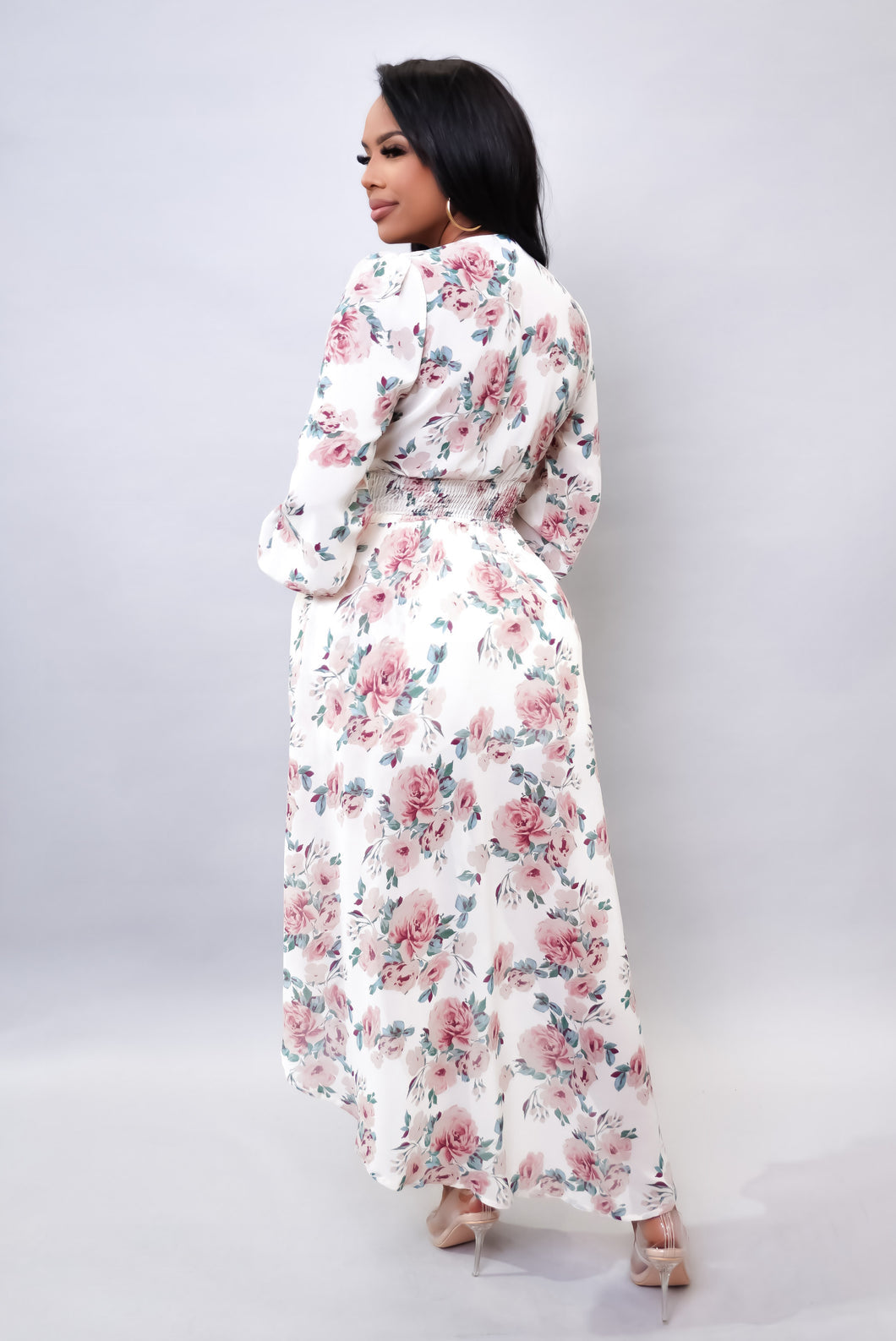 blush & white high low top