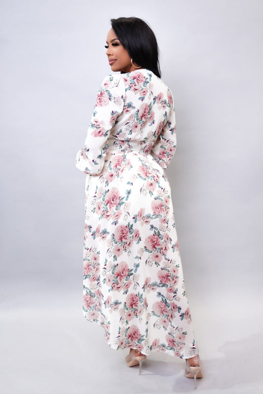 blush & white high low top