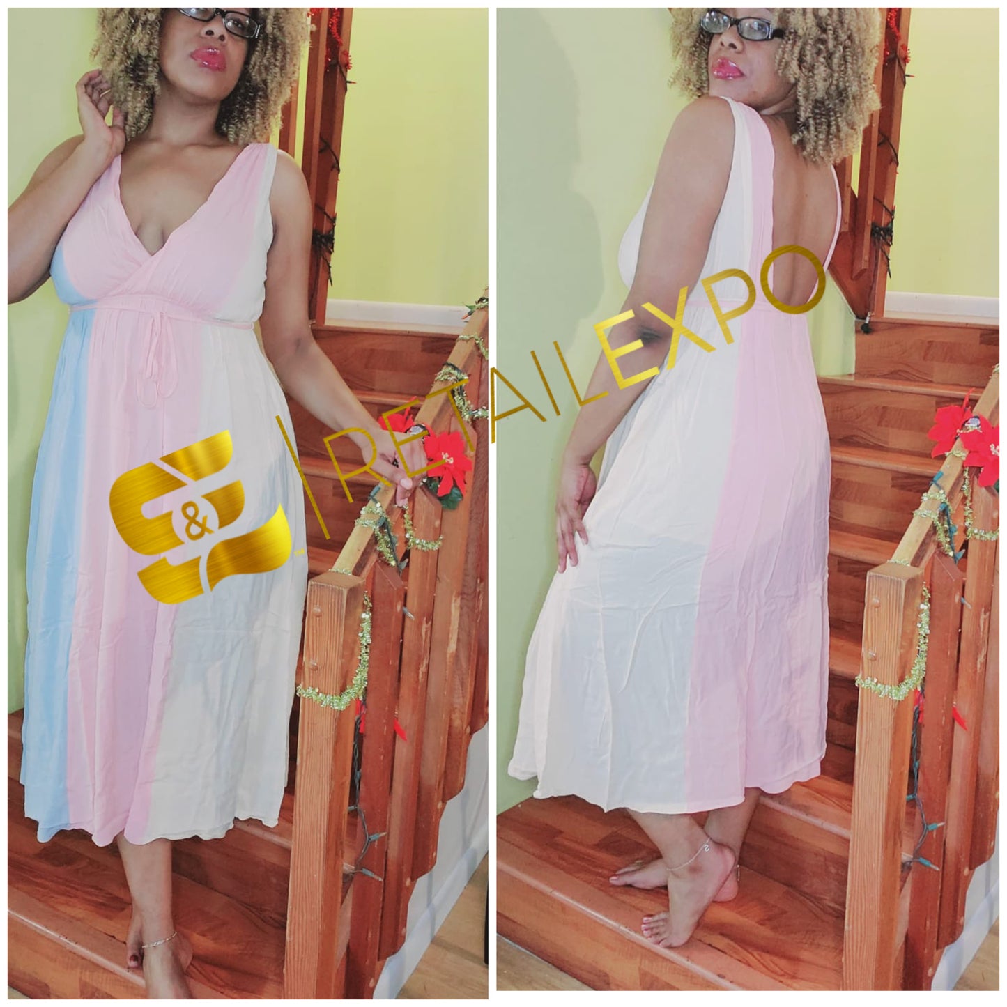 cotton candy flare dress