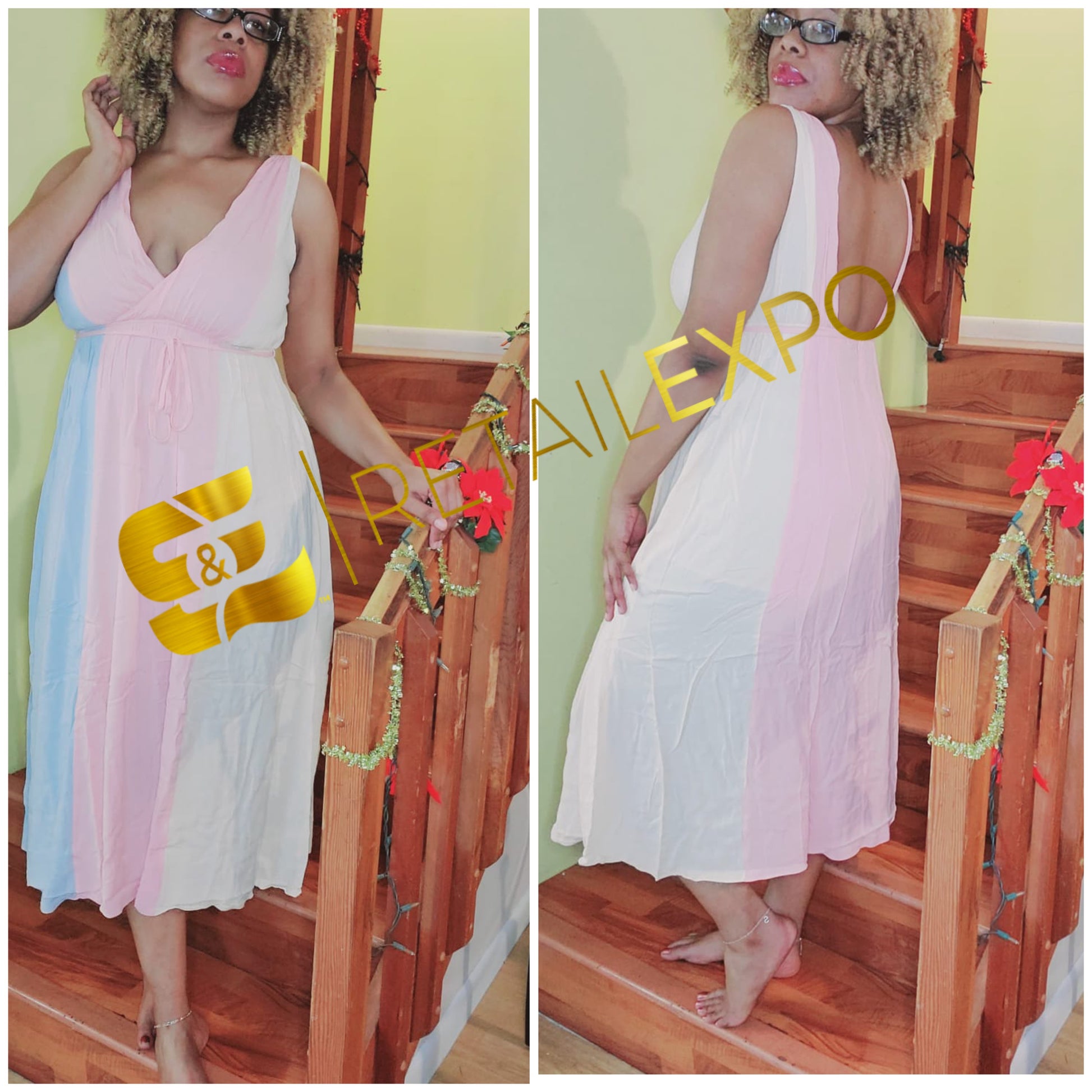 cotton candy flare dress