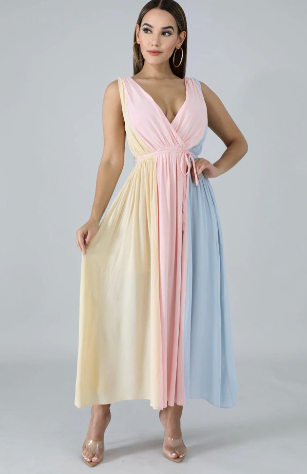 cotton candy flare dress