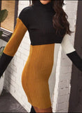 colorblock sweater dress
