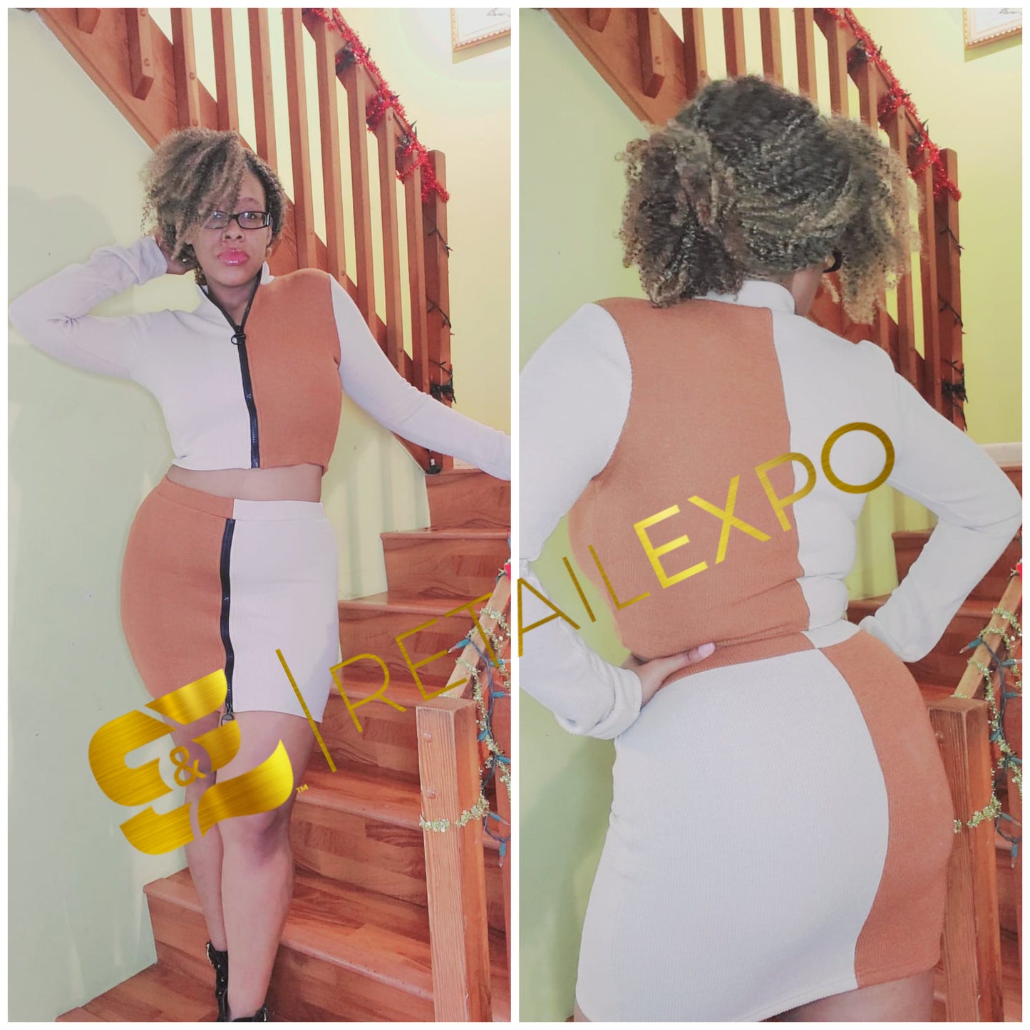 “Starbucks Caramel Latte” Skirt Set