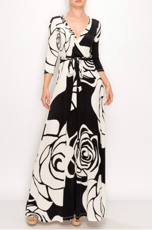 black & ivory maxi dress