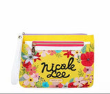 nicole lee usa fashionable wrislet clutch flower blossom yello