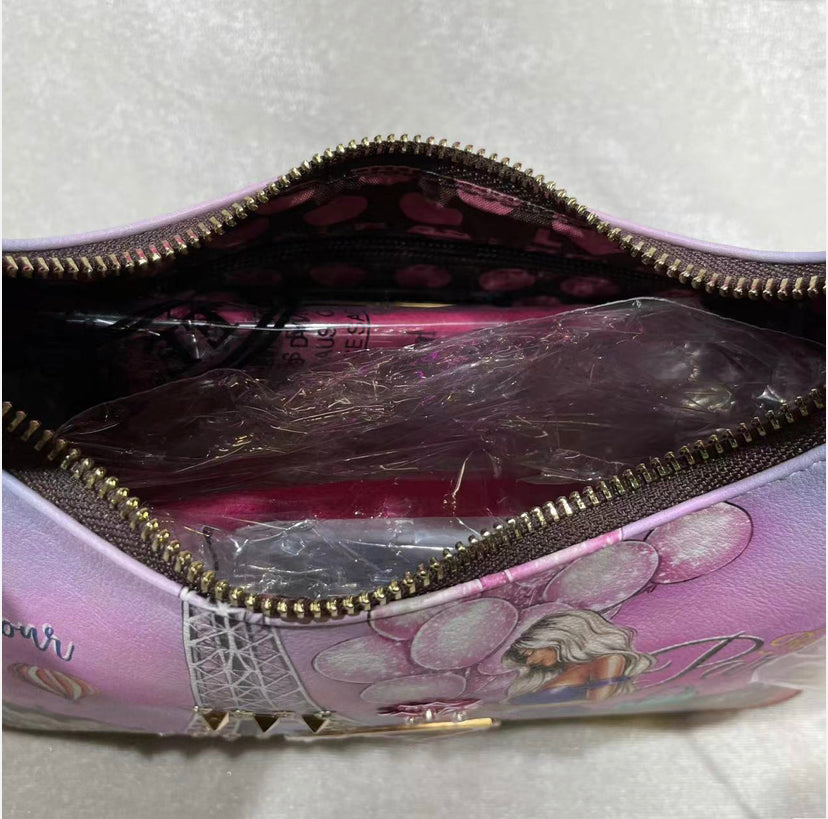 nicole lee “romance in paris” scrunchie shoulder bag