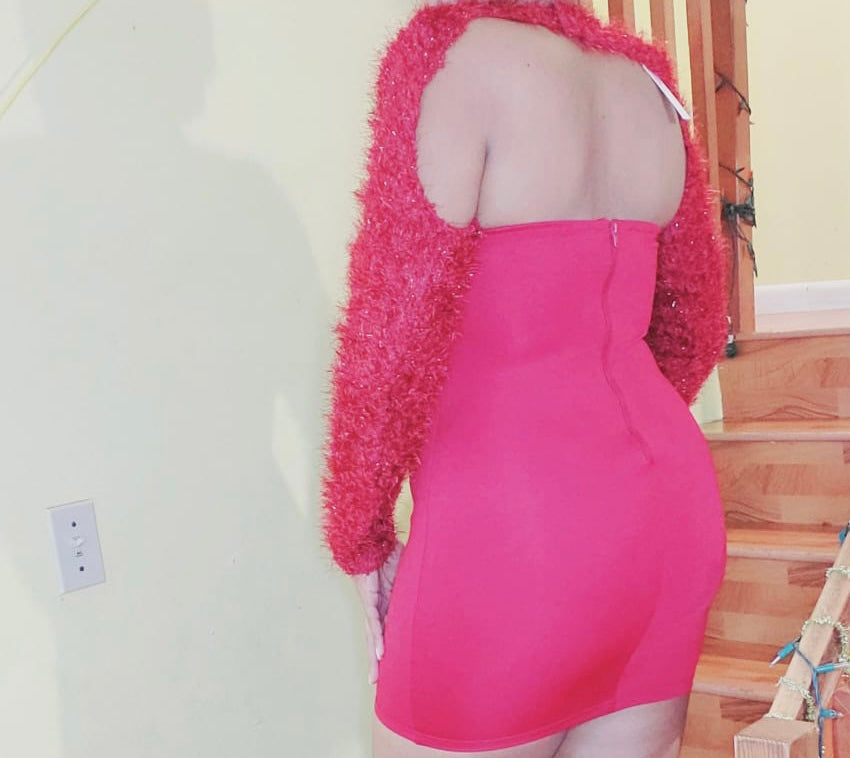 Holiday Fuzzy Red Cropped Cardigan & Mini Dress Set