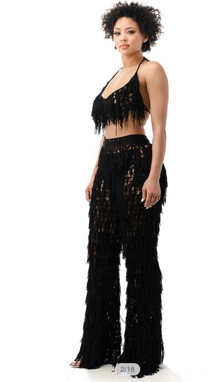 fringe pants set