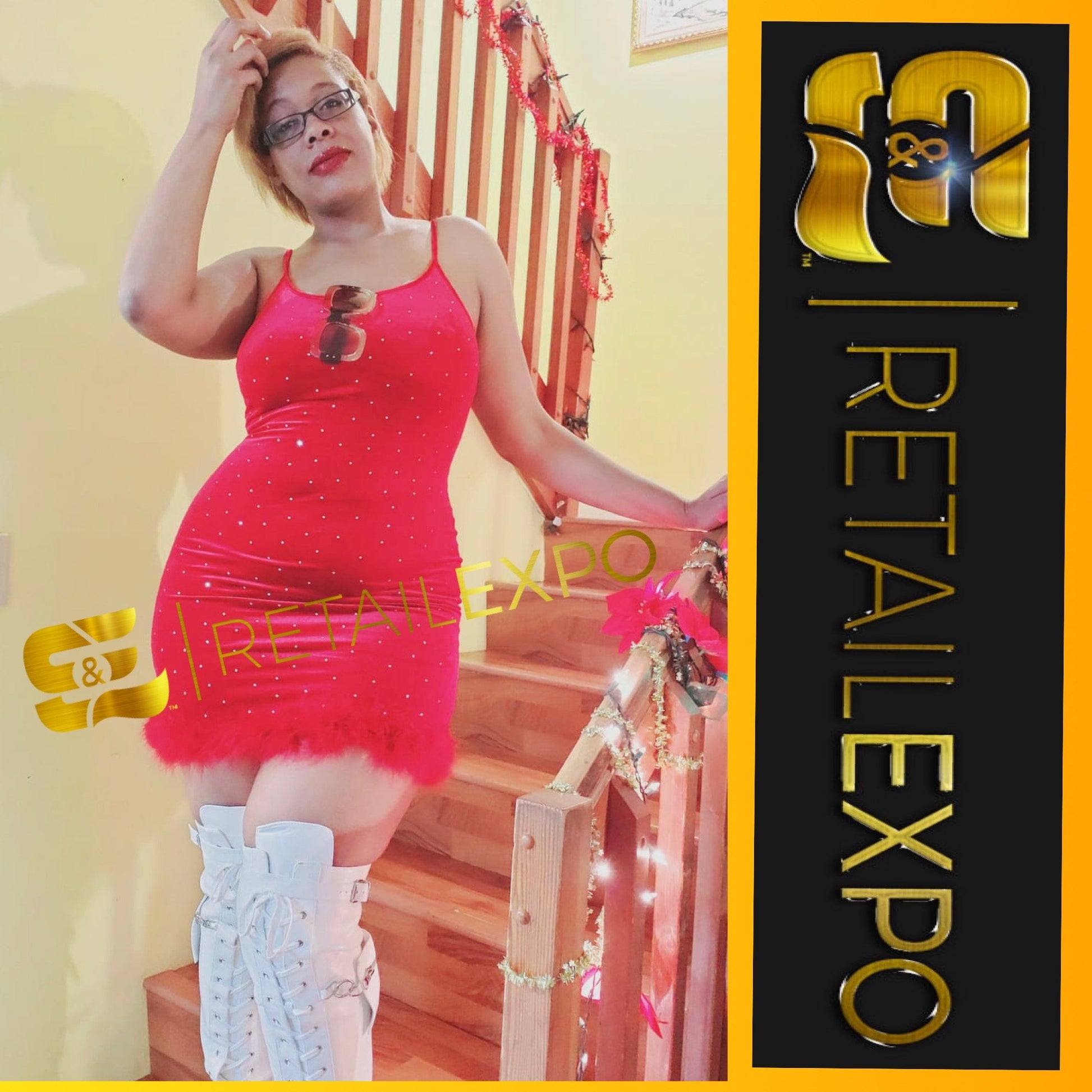 red velvet rhinestone dress