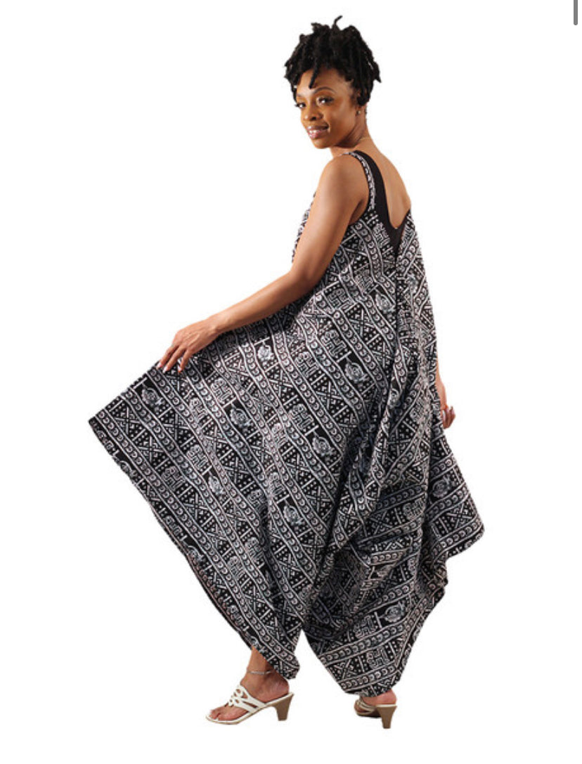 African Tribal Print Loose Jumpsuit