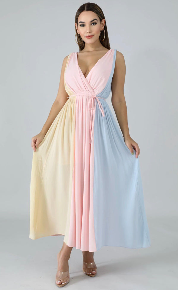 cotton candy flare dress