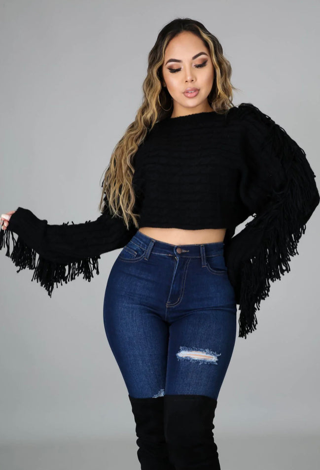 Cropped Shaggy Sweater