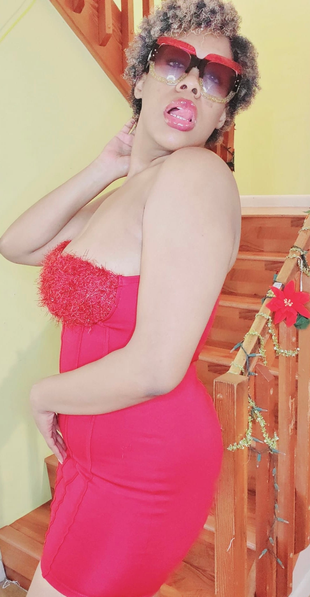 Holiday Fuzzy Red Cropped Cardigan & Mini Dress Set