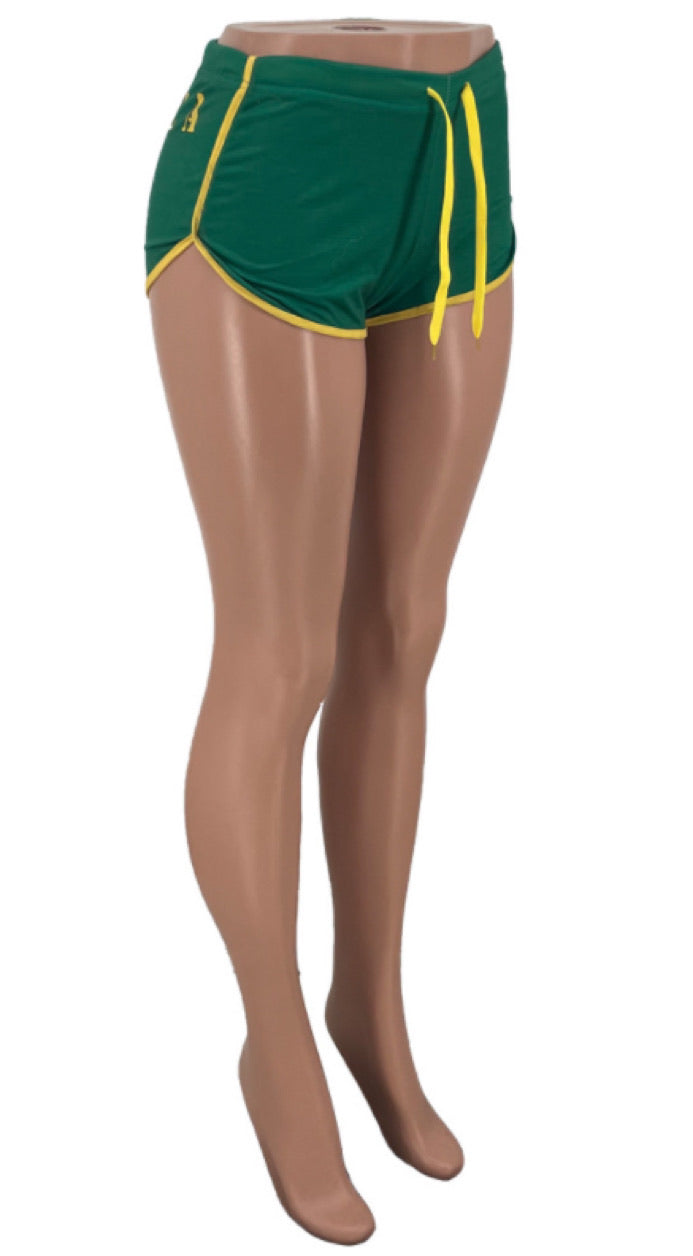 “jamaica” word print mini shorts (pre-order)