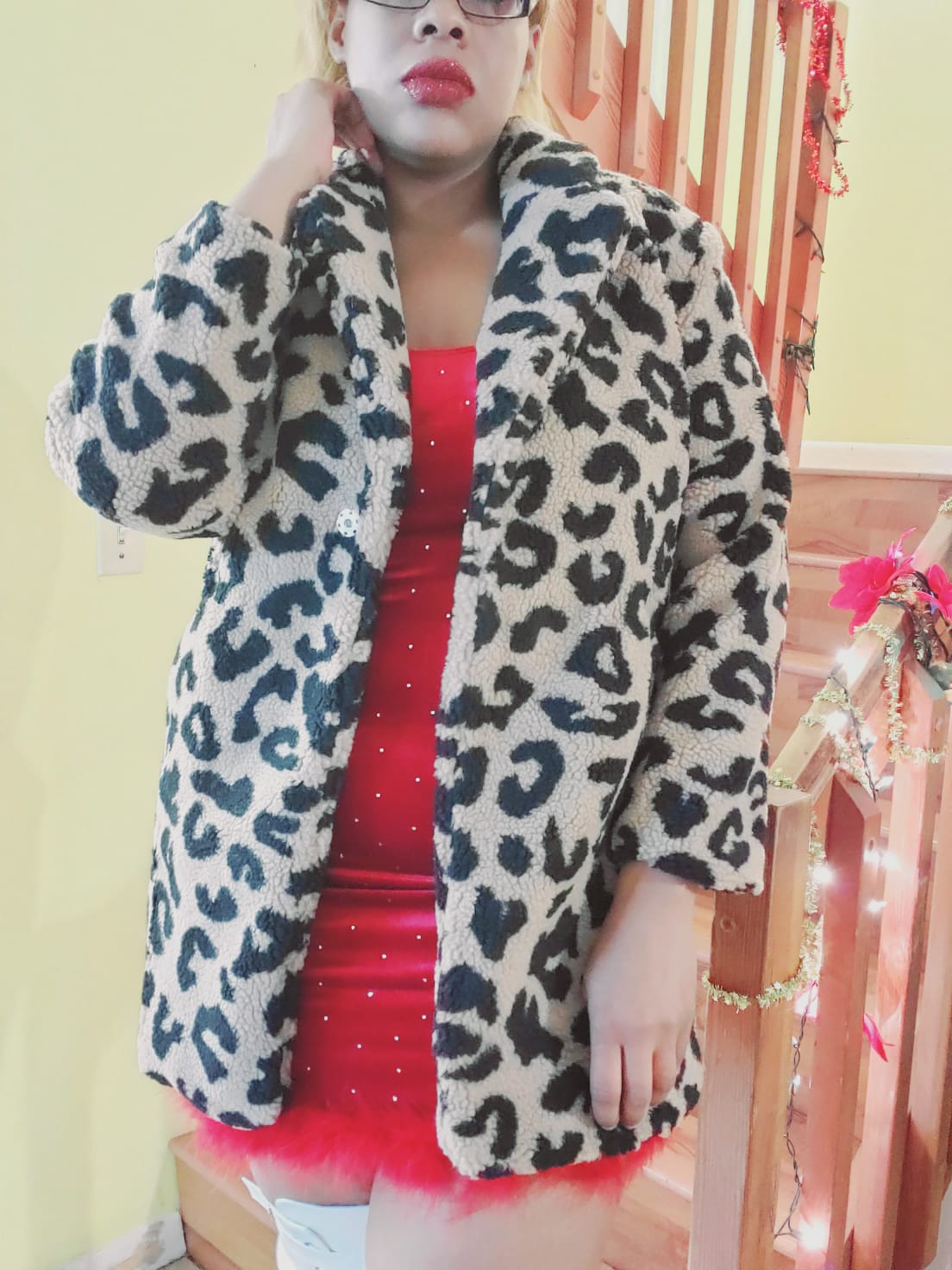leopard print sherpa coat