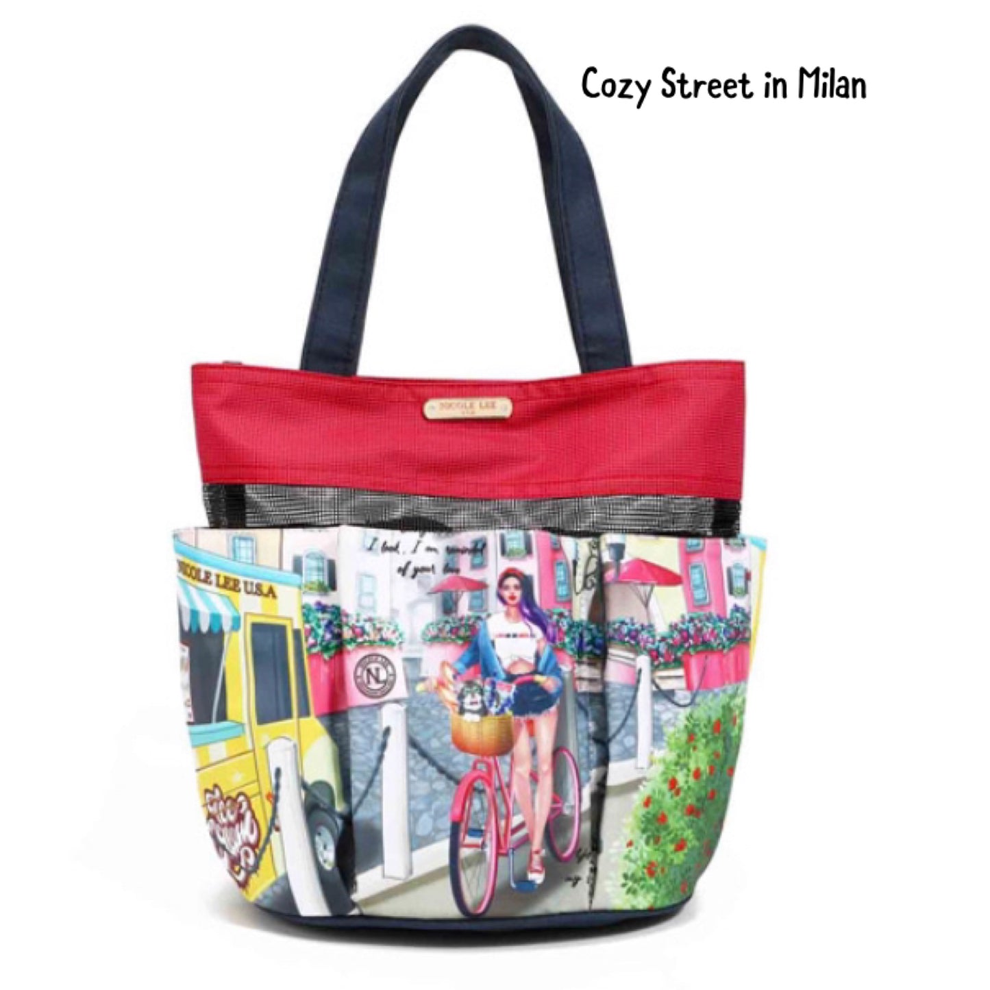 nicole lee caddy organizer tote bag cozy street in milan