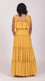 marigold tiered self tie maxi dress