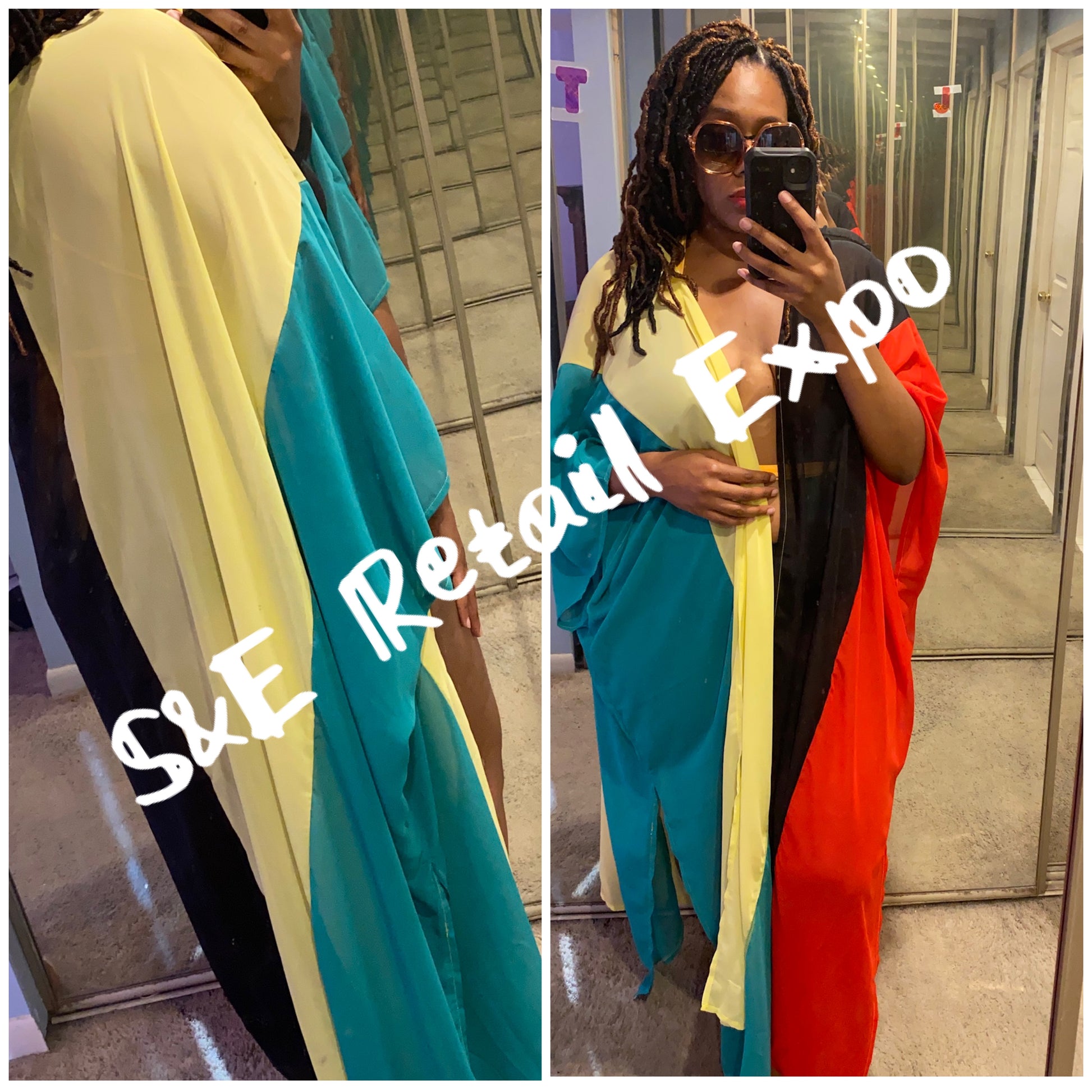 plus size rasta kimono coverup