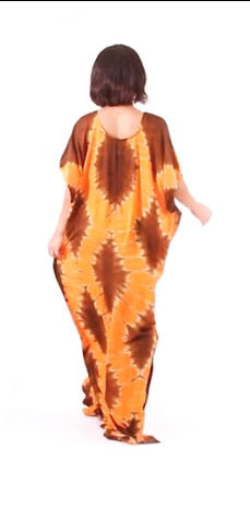 batik tie-dye kaftan maxi