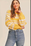 yellow crew neck cropped sweater