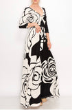 black & ivory maxi dress