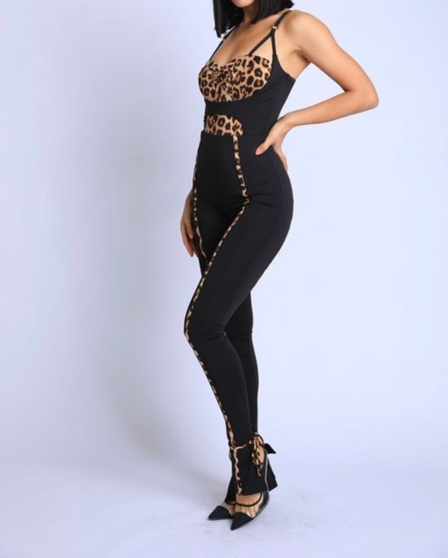 leopard print bodysuit & leggings set