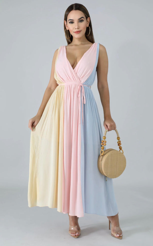 cotton candy flare dress