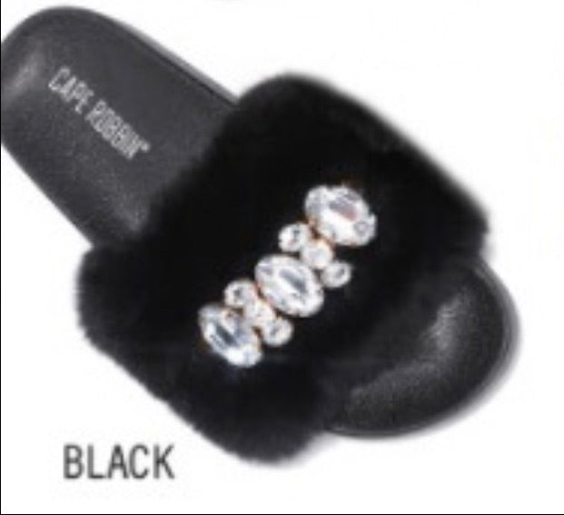 plush diamond slippers