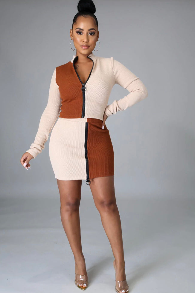 “Starbucks Caramel Latte” Skirt Set