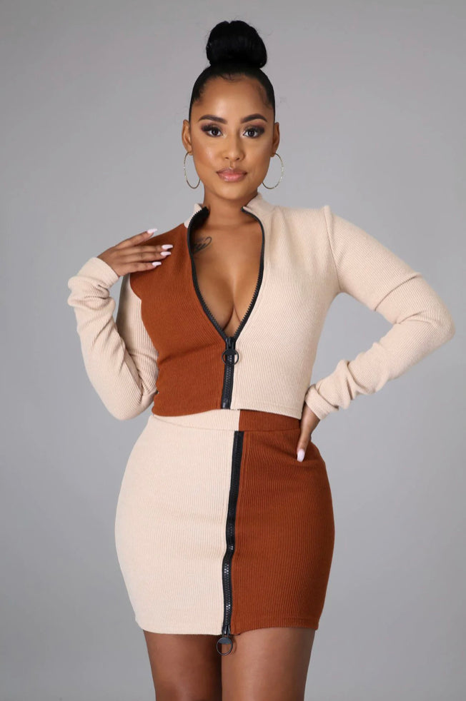 “Starbucks Caramel Latte” Skirt Set