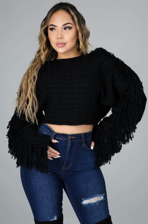 Cropped Shaggy Sweater