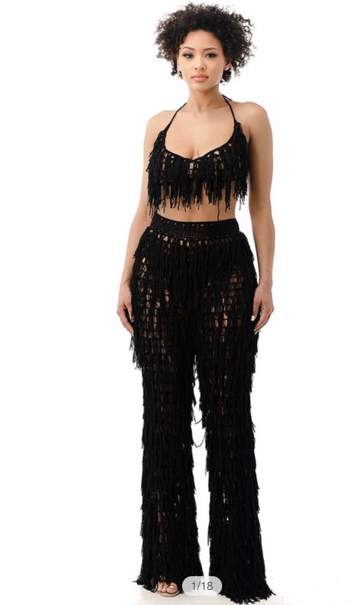 fringe pants set