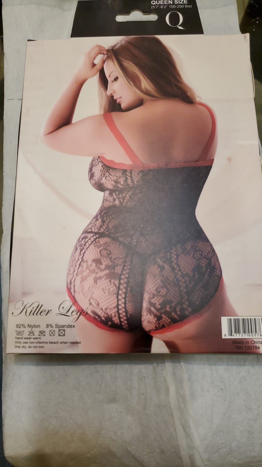 queen size satin ribbon trim lace bodystocking