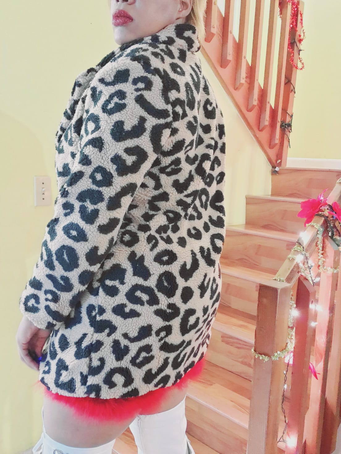 leopard print sherpa coat
