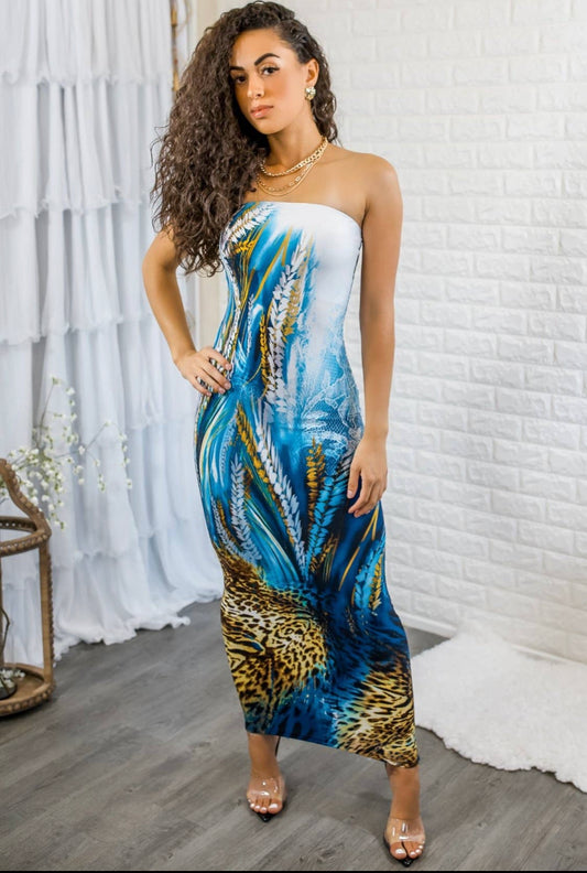 sea escape tube bodycon dress